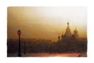 Открытка Санкт-Петербург карандаш «Храм Спаса-на-Крови»