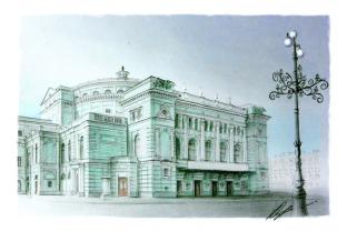 Открытка Санкт-Петербург карандаш «Мариинский театр»