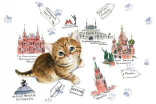 Открытка Московские коты «Карта»