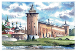 Маринкина башня в коломне рисунок