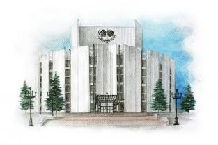 Открытка сувенир Челябинск серия «Акварель» - «Театр драмы имени Наума Орлова»